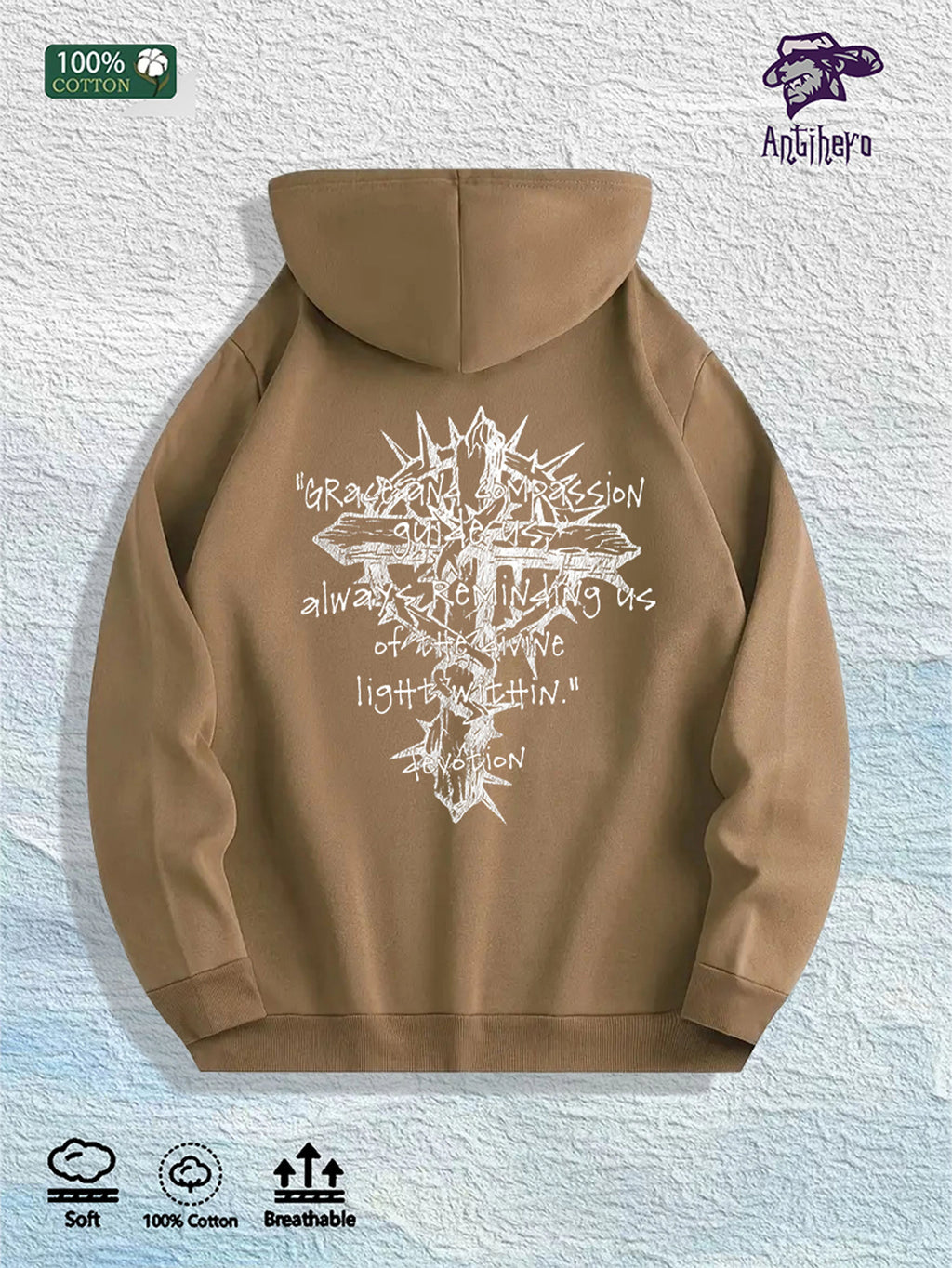 Spiked Cross Hoodie