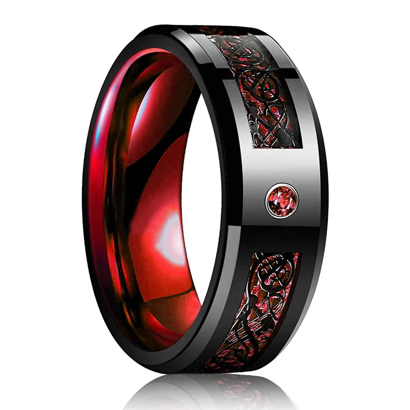 Red Groove Dragon Ring