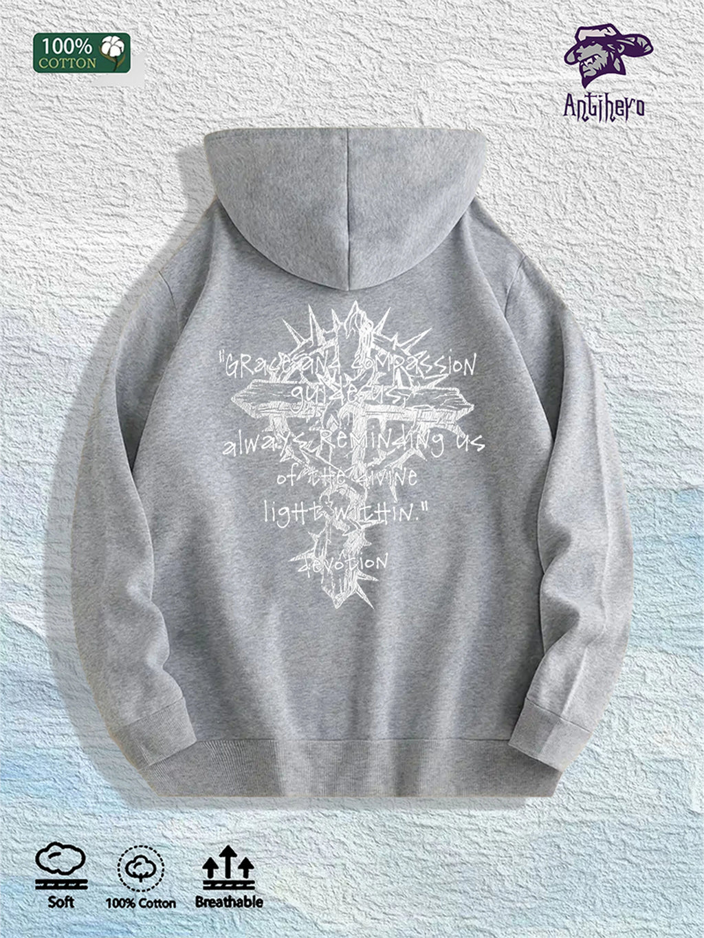 Spiked Cross Hoodie