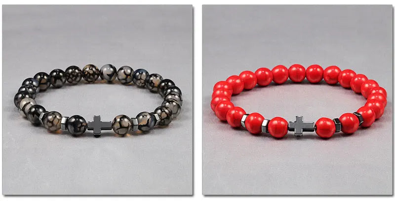 Cross Beaded Bracelet