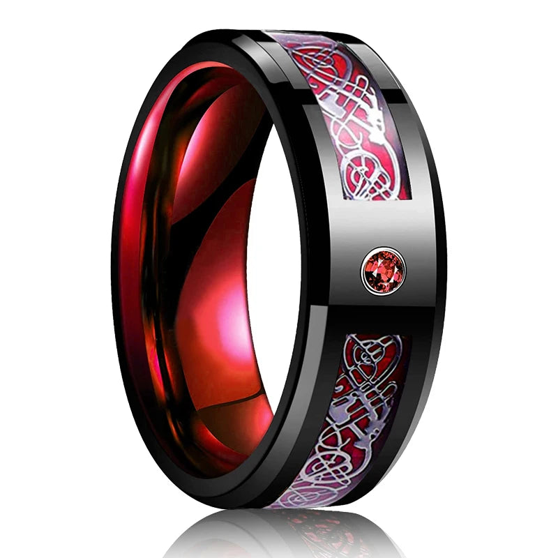 Red Groove Dragon Ring