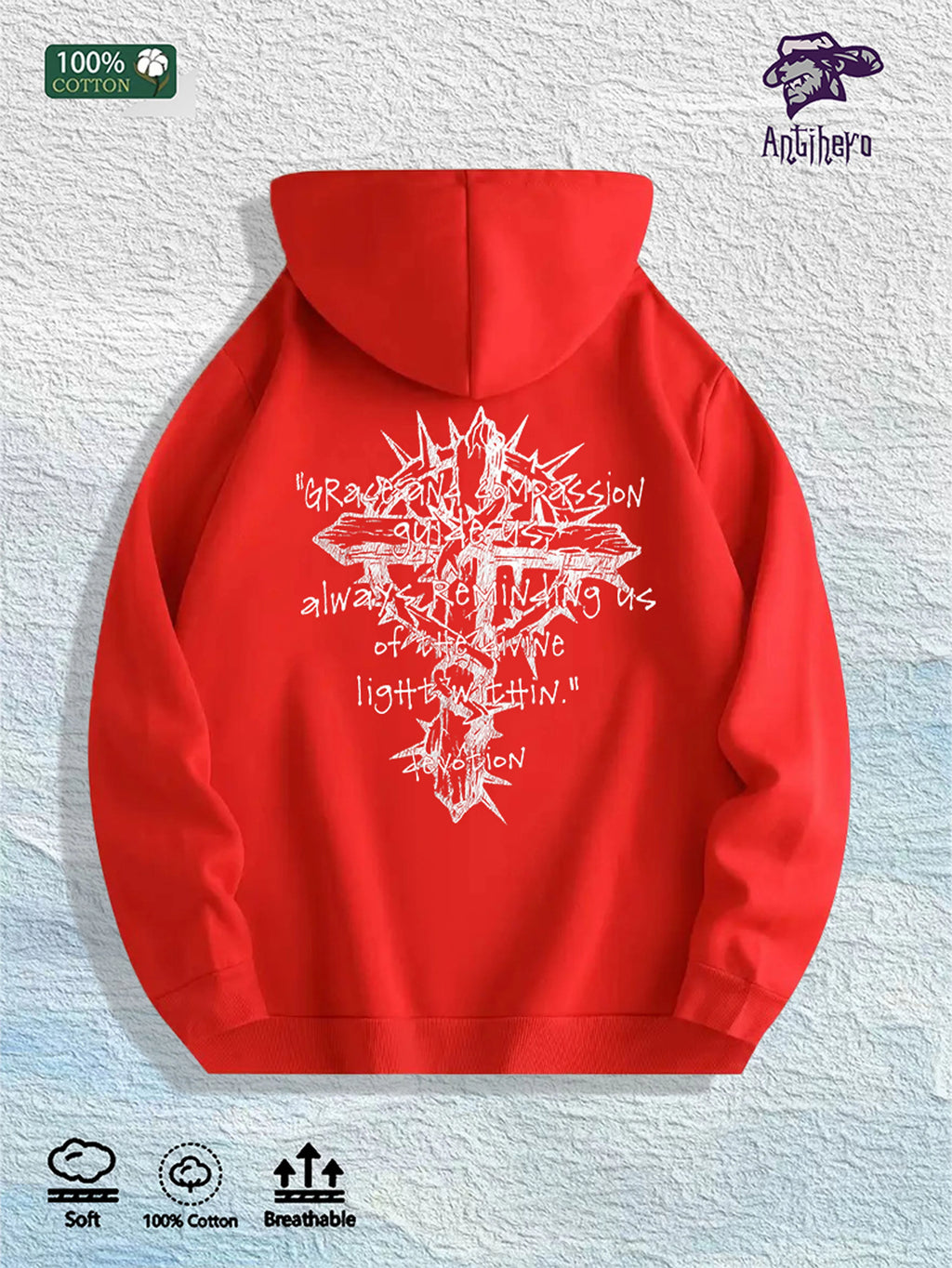 Spiked Cross Hoodie