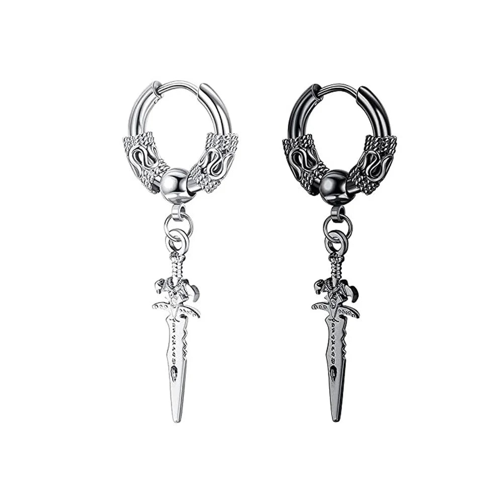 Dragon Sword Hoop Earrings