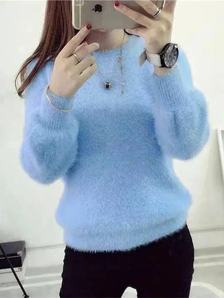 Soft Fleece Knit Sweater – Women's Pullover