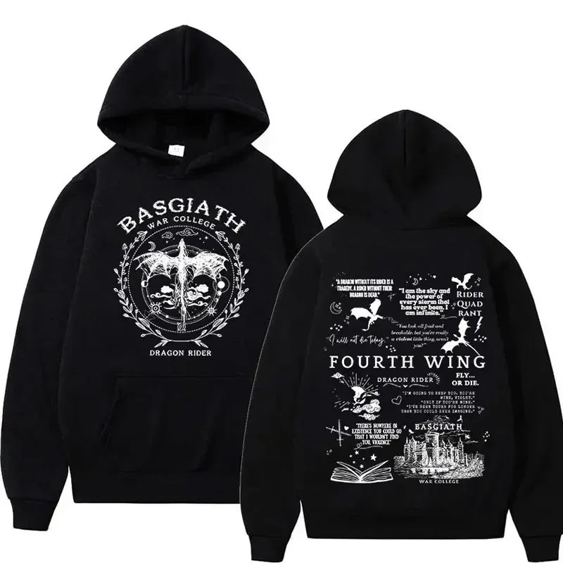 Autumn and winter men's long-sleeved sweatshirt Iron Flame Dragon Knight print Basgiath War men's and women's hooded sweatshirt