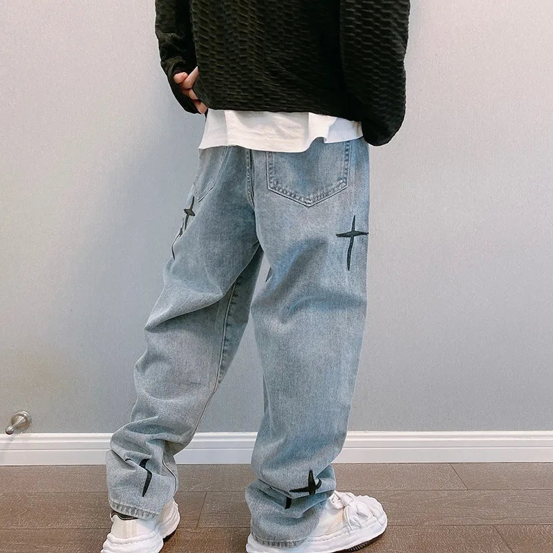 Star Print Cargo Jeans
