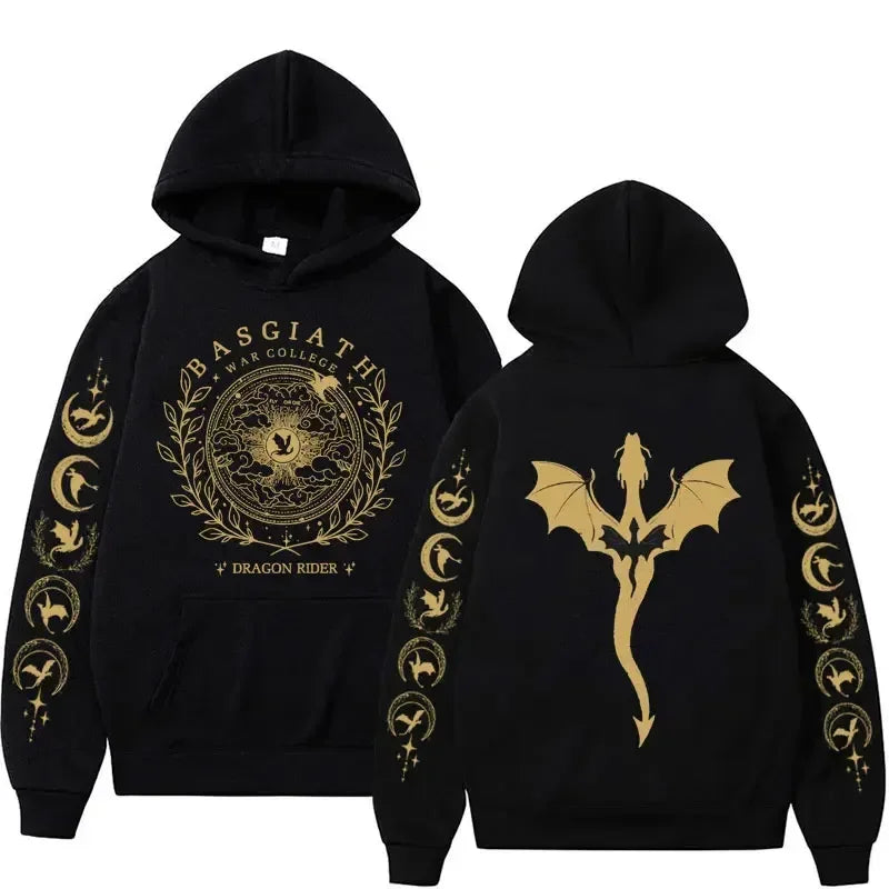 Autumn and winter men's long-sleeved sweatshirt Iron Flame Dragon Knight print Basgiath War men's and women's hooded sweatshirt