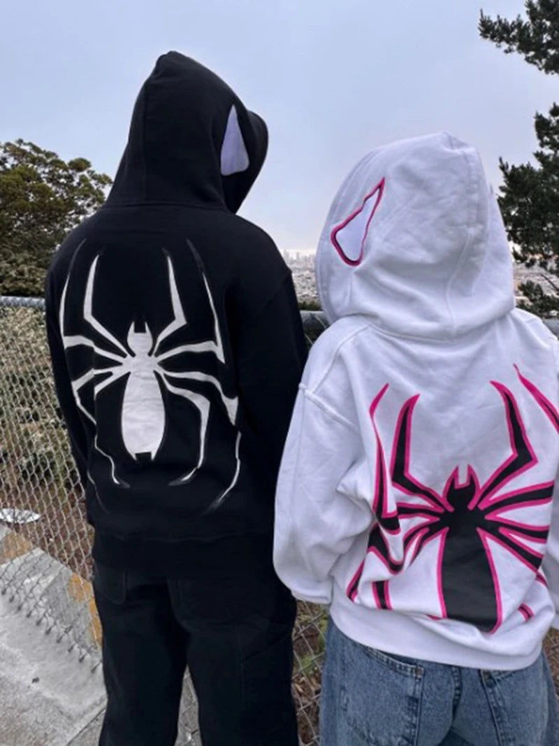 Y2K Spider Zip-Up Hoodie