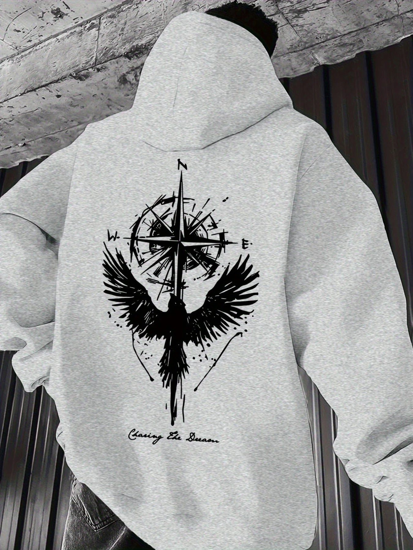 Gothic Compass & Wings Hoodie