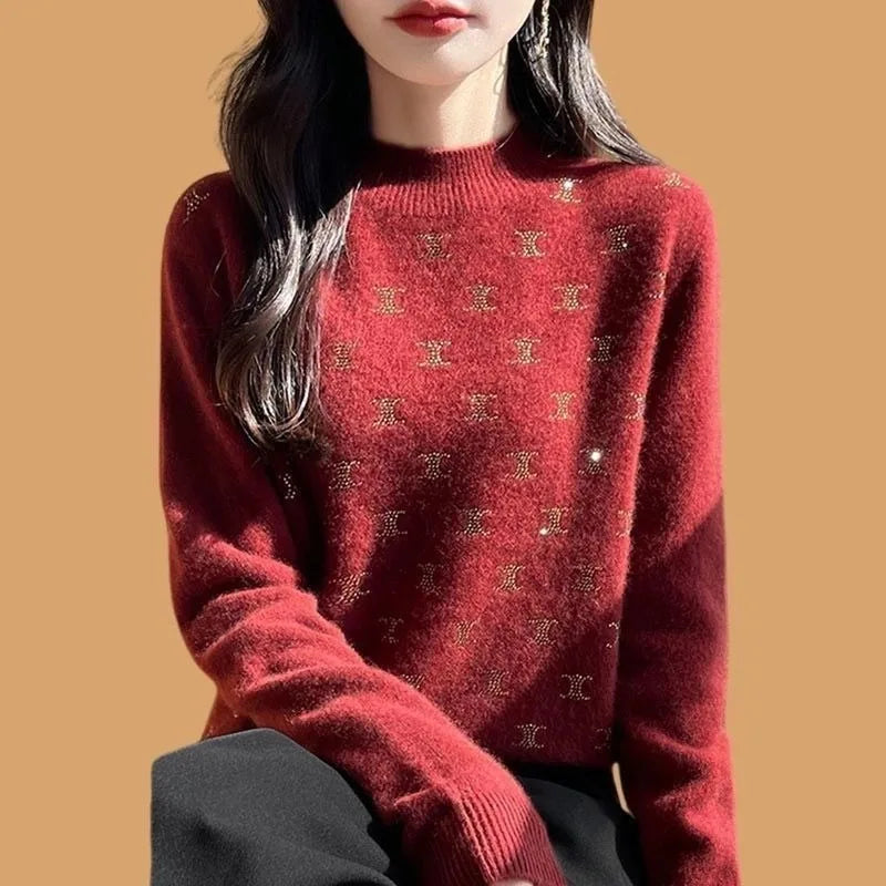 Sequin Knit Sweater – Women's Warm Pullover