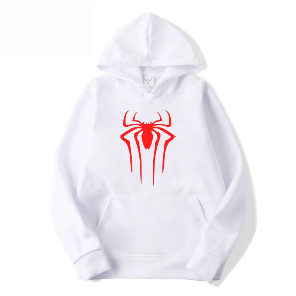 2024Fashion brand Men's Hoodie Casual Hoodie Sweatshirt Men's/Women's top Solid color printed spider hoodie sweatshirt