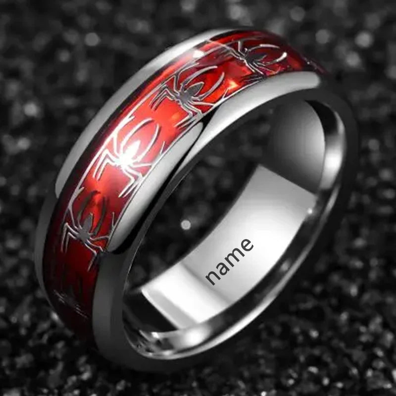 Red Opal Spider Ring