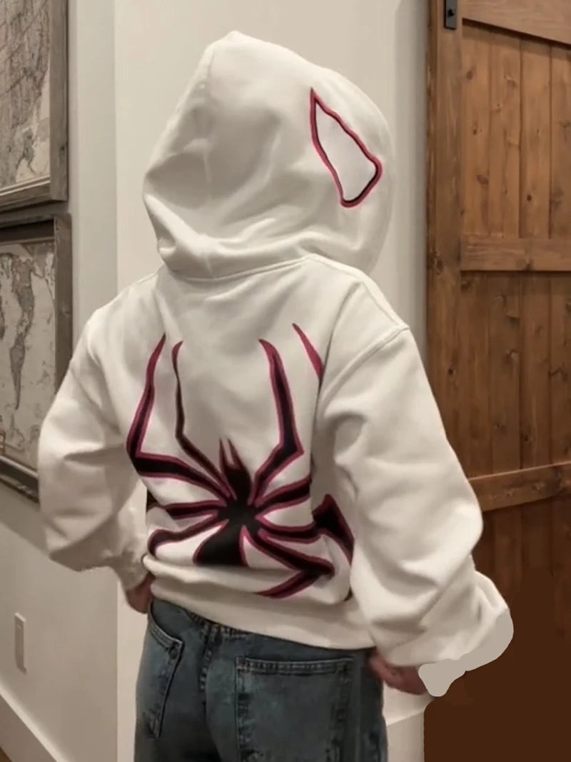 Y2K Spider Zip-Up Hoodie