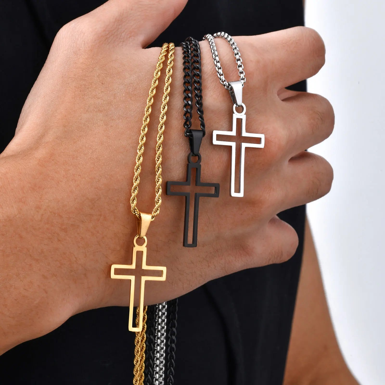 Hollow Cross Necklace