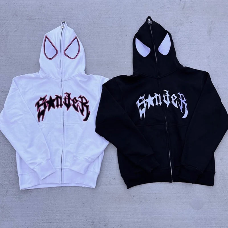 Y2K Spider Zip-Up Hoodie
