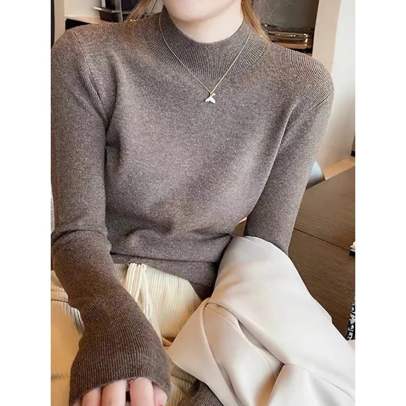 Retro Turtleneck Sweater – Warm Velvet Lined Pullover