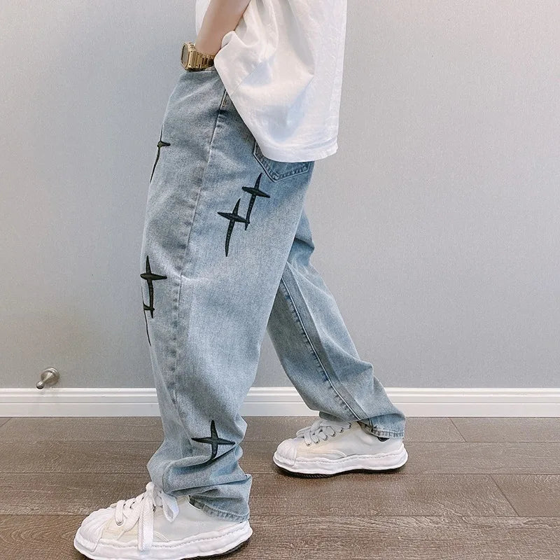 Star Print Cargo Jeans