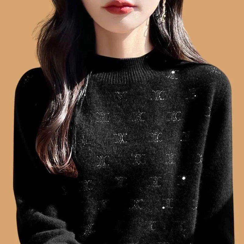 Sequin Knit Sweater – Women's Warm Pullover