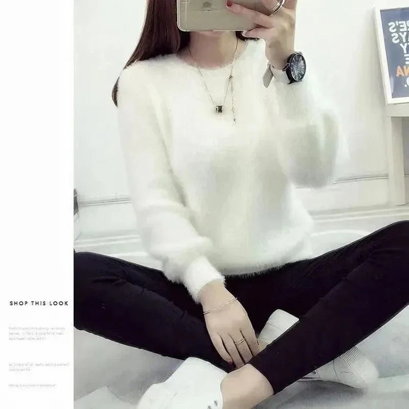 Soft Fleece Knit Sweater – Women's Pullover