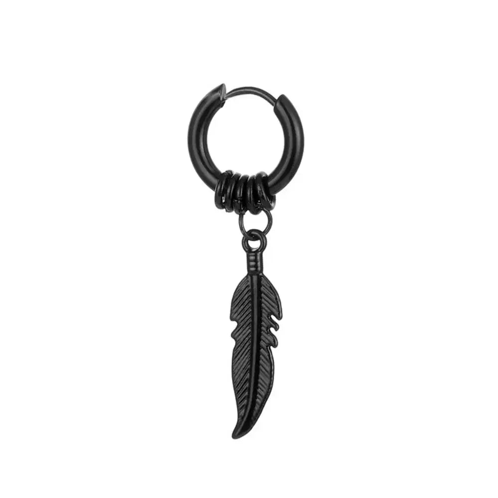 Cross Feather Stud Earrings