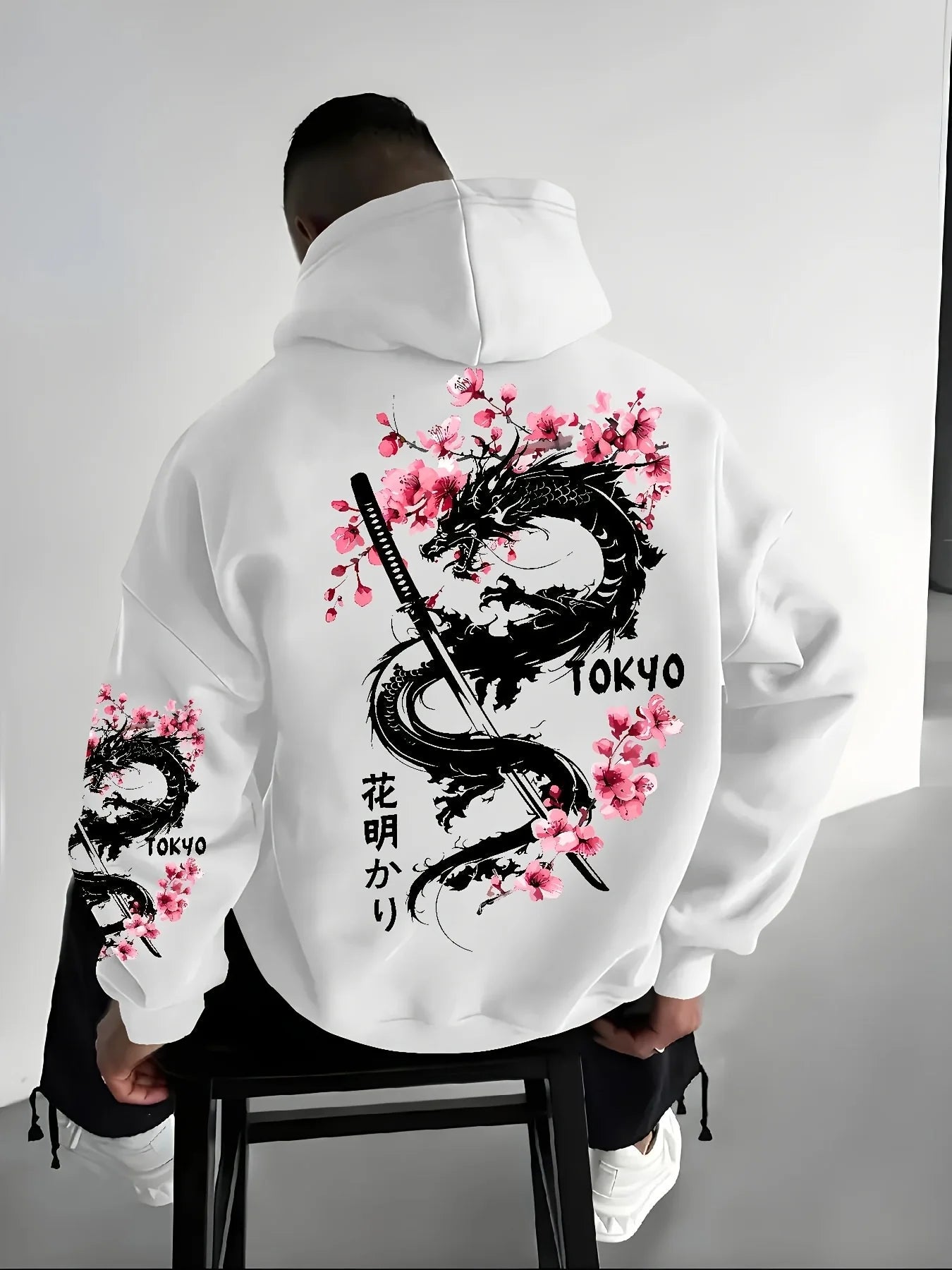 Anime Dragon Cherry Blossom Hoodie