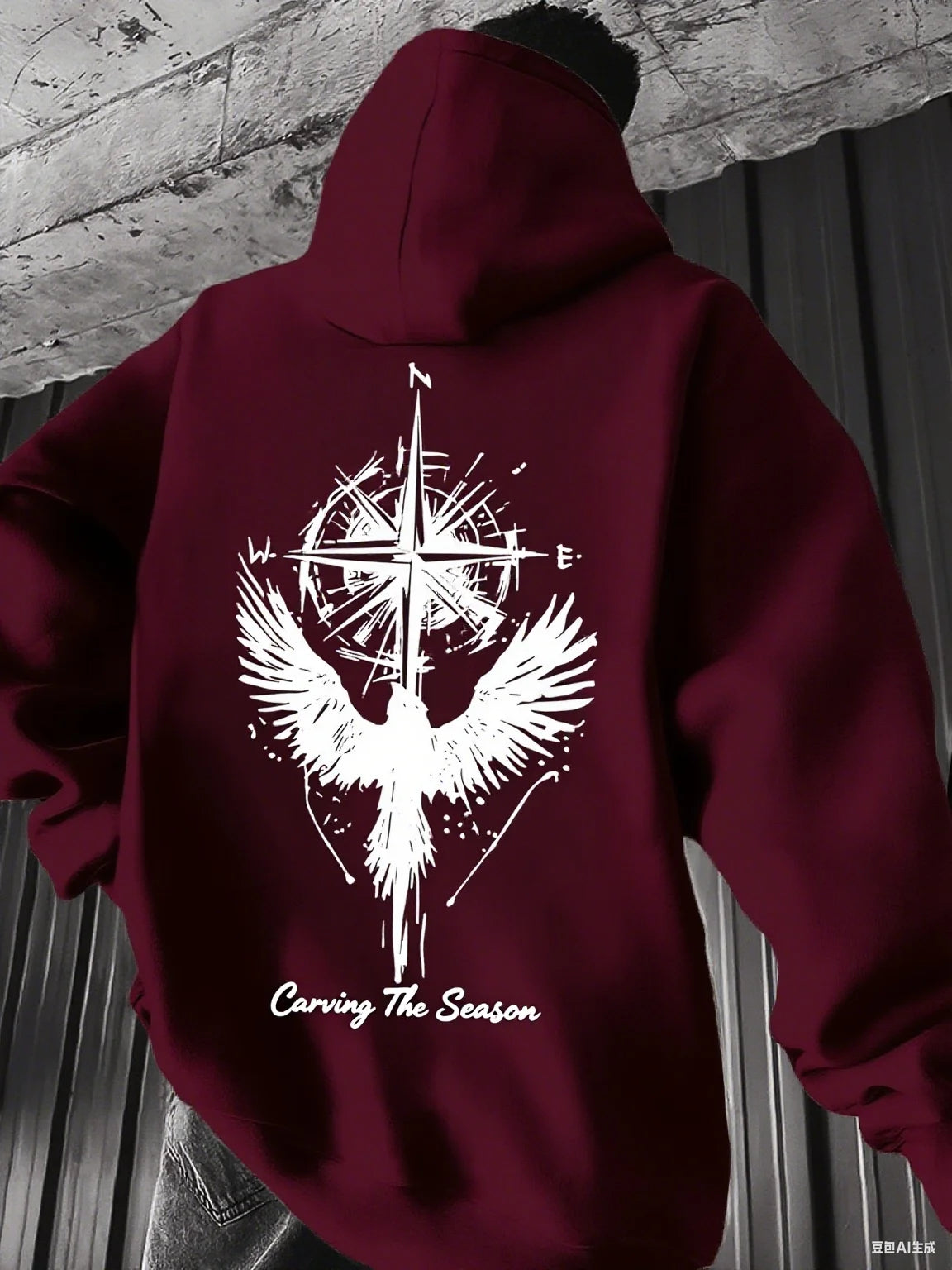 Gothic Compass & Wings Hoodie