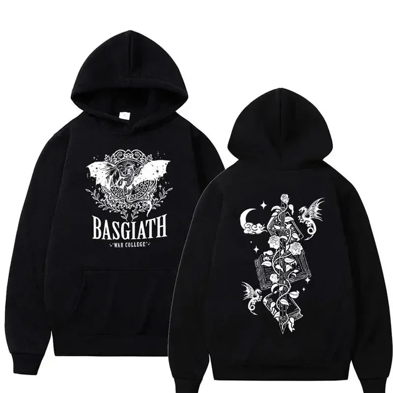 Autumn and winter men's long-sleeved sweatshirt Iron Flame Dragon Knight print Basgiath War men's and women's hooded sweatshirt