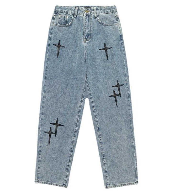 Star Print Cargo Jeans