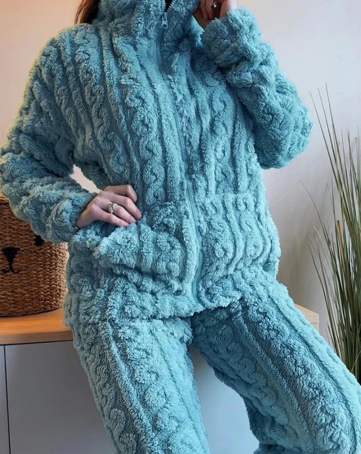 Women's Cozy Teddy Top & Pants Set