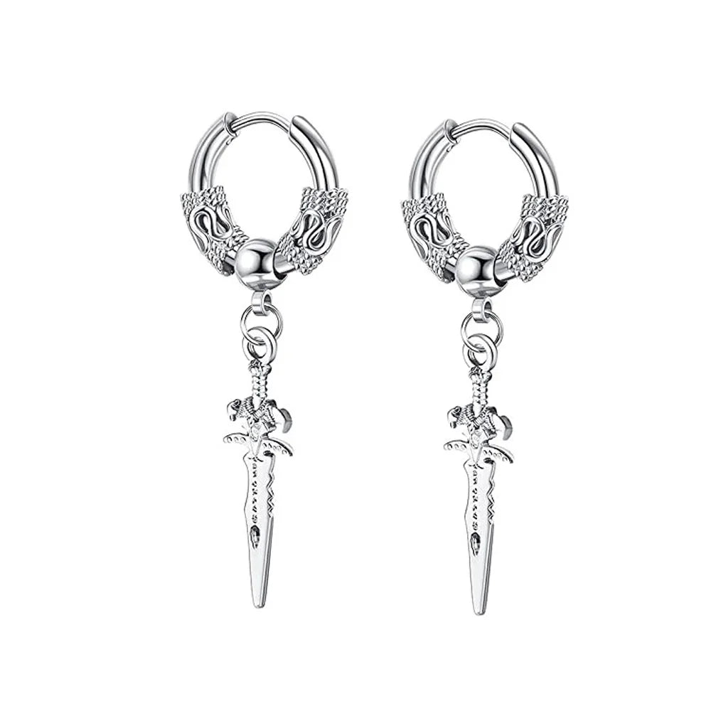 Dragon Sword Hoop Earrings