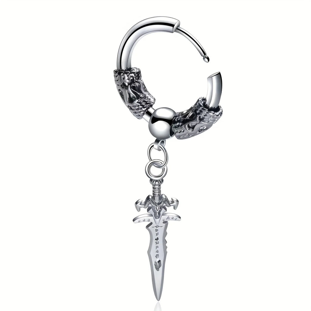 Dragon Sword Hoop Earrings