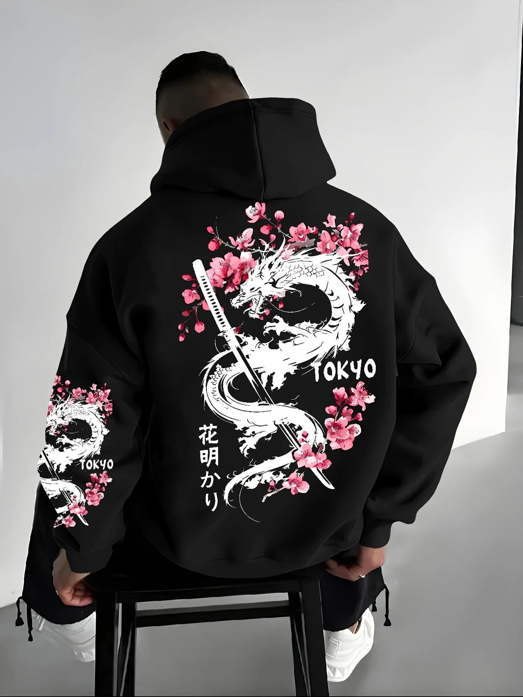 Anime Dragon Cherry Blossom Hoodie