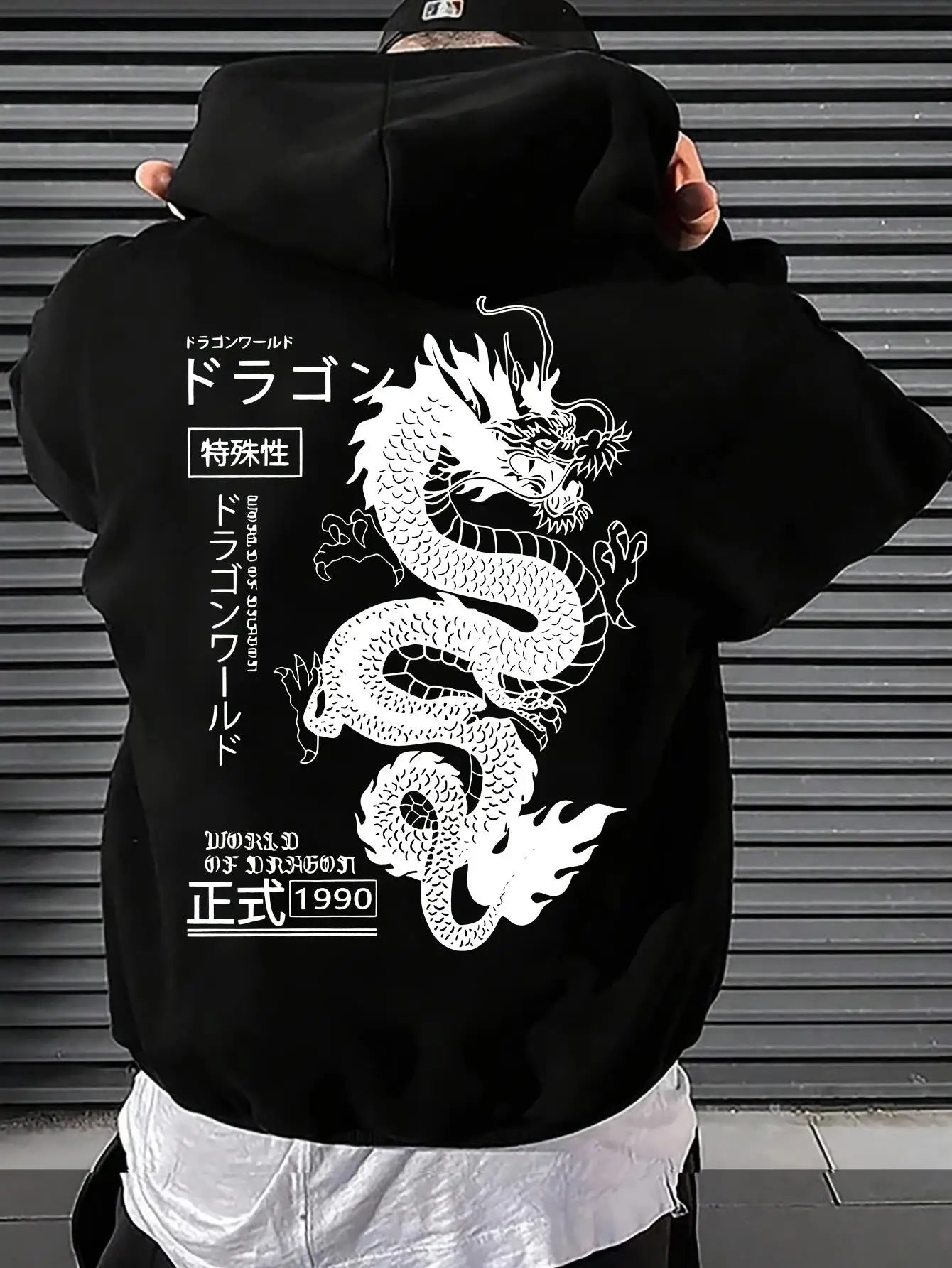 Autumn and Winter Men's Fashion Dragon Pattern Soft and Comfortable Hooded Sports Shirt Outdoor Street Wear