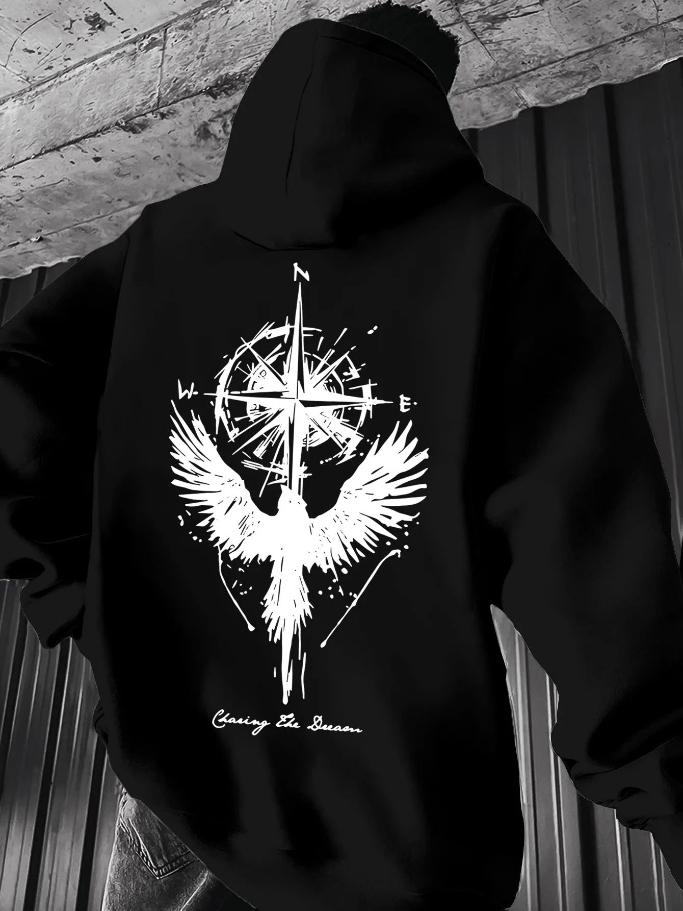 Gothic Compass & Wings Hoodie