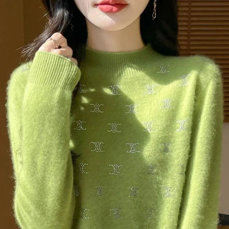 Sequin Knit Sweater – Women's Warm Pullover