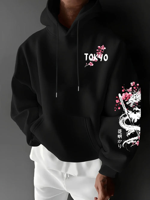Anime Dragon Cherry Blossom Hoodie