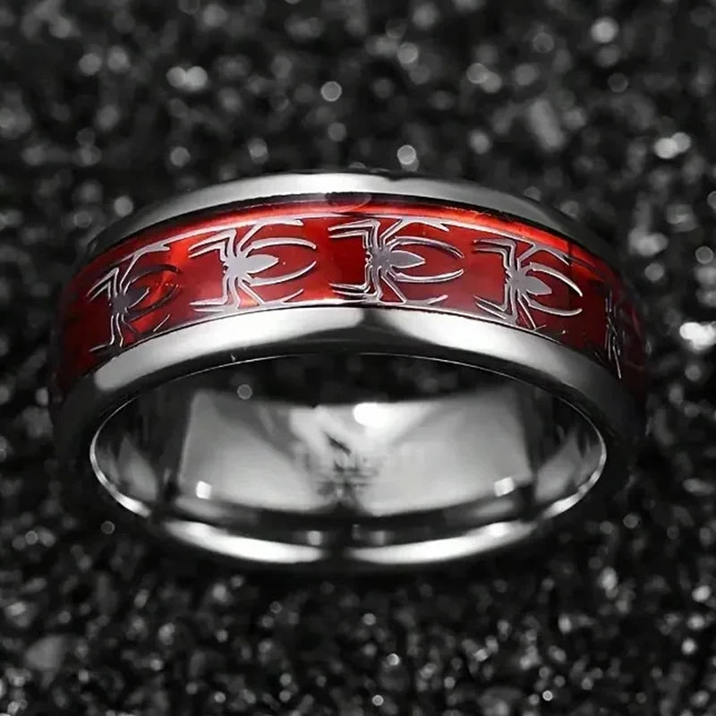Red Opal Spider Ring