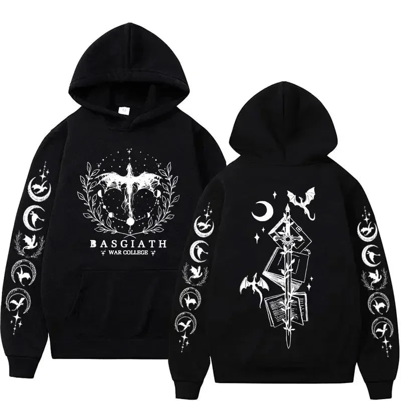 Autumn and winter men's long-sleeved sweatshirt Iron Flame Dragon Knight print Basgiath War men's and women's hooded sweatshirt