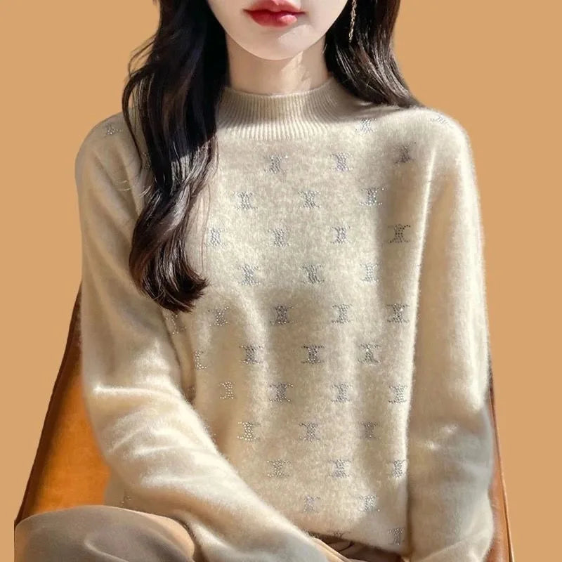 Sequin Knit Sweater – Women's Warm Pullover
