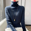 Slim Turtleneck Knit Sweater – Women's Pullover