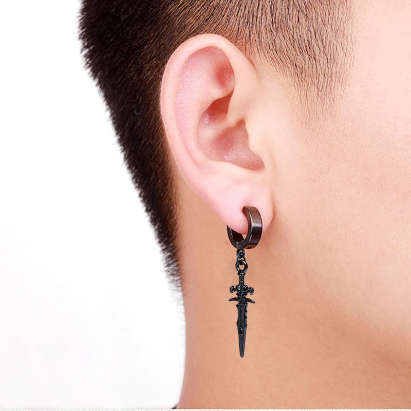 Dragon Sword Hoop Earrings