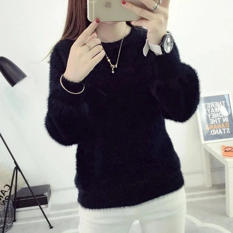 Soft Fleece Knit Sweater – Women's Pullover