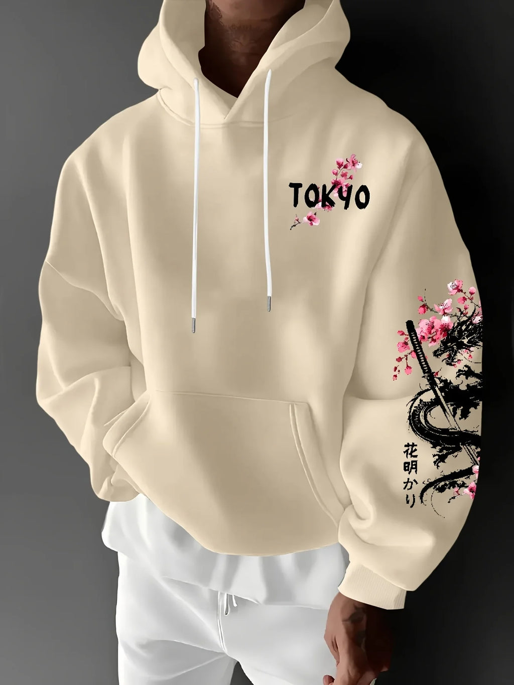 Anime Dragon Cherry Blossom Hoodie