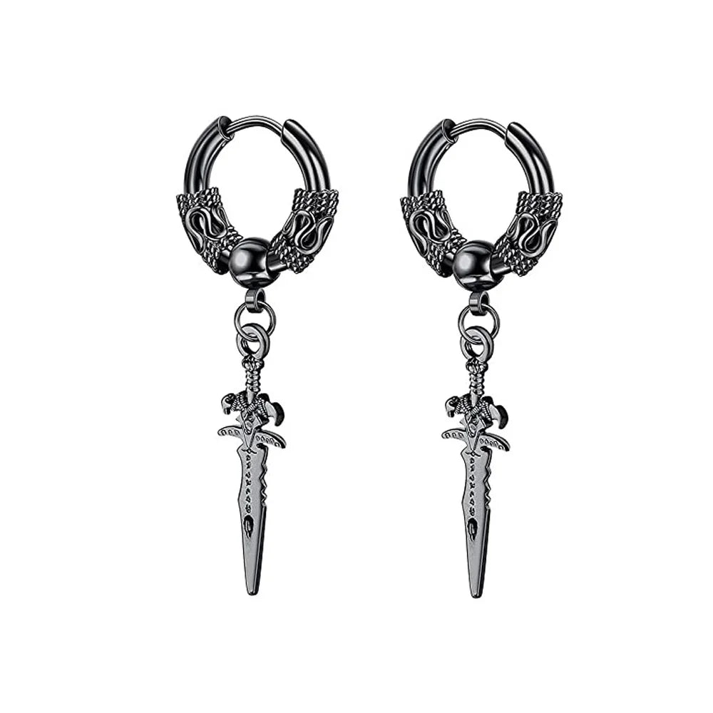 Dragon Sword Hoop Earrings