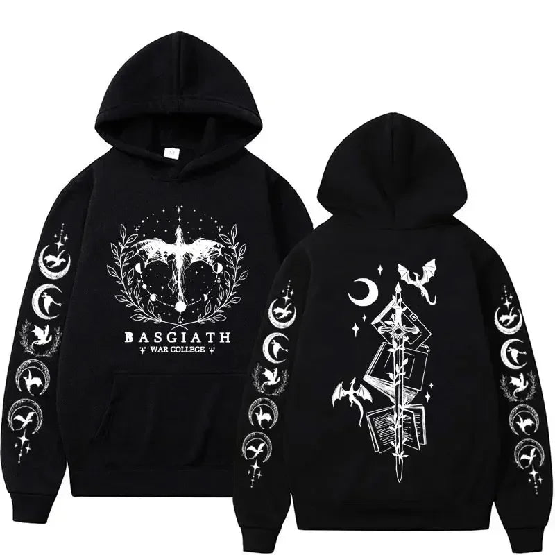 Autumn and winter men's long-sleeved sweatshirt Iron Flame Dragon Knight print Basgiath War men's and women's hooded sweatshirt
