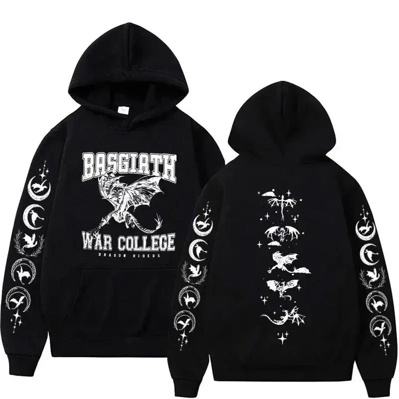 Autumn and winter men's long-sleeved sweatshirt Iron Flame Dragon Knight print Basgiath War men's and women's hooded sweatshirt