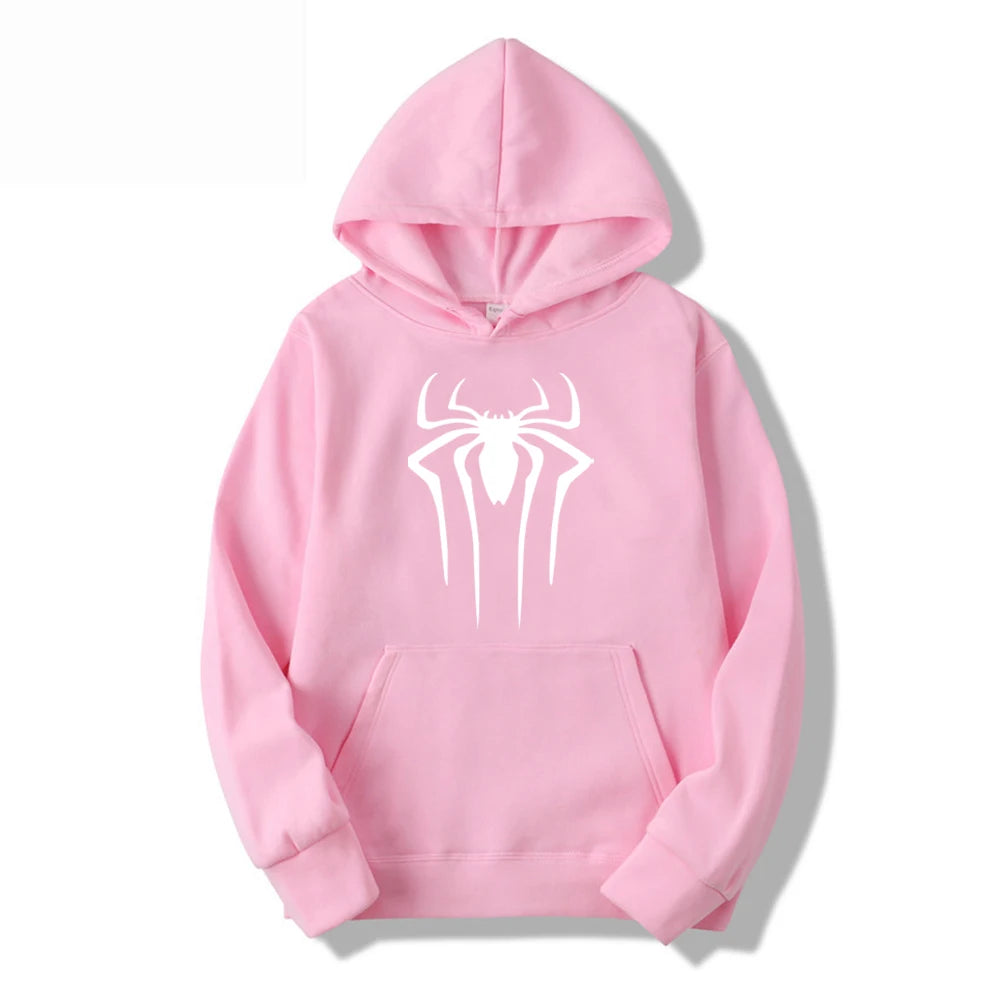 2024Fashion brand Men's Hoodie Casual Hoodie Sweatshirt Men's/Women's top Solid color printed spider hoodie sweatshirt