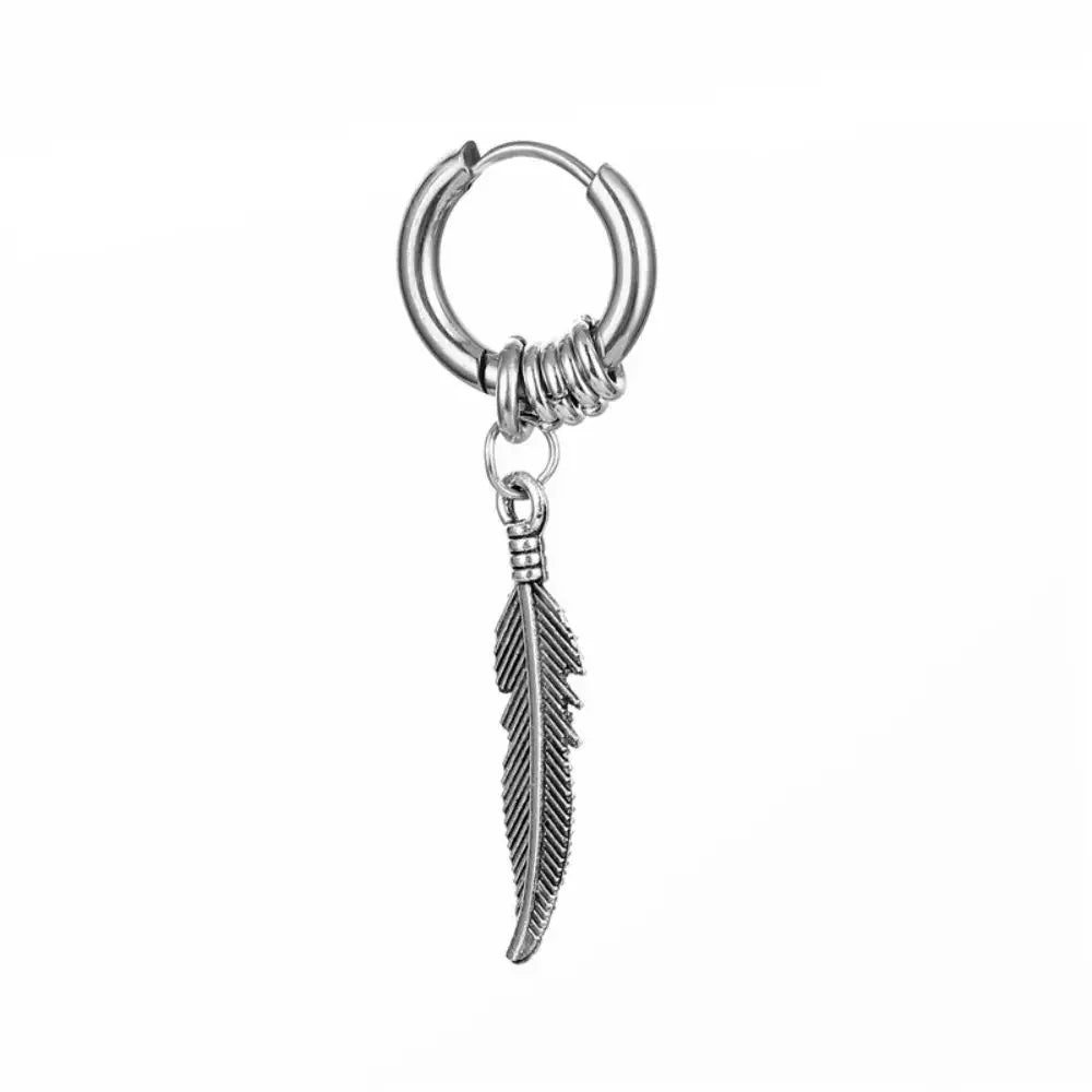 Cross Feather Stud Earrings