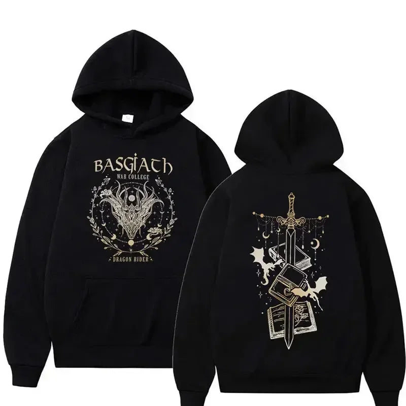 Autumn and winter men's long-sleeved sweatshirt Iron Flame Dragon Knight print Basgiath War men's and women's hooded sweatshirt