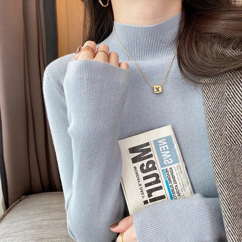 Retro Turtleneck Sweater – Warm Velvet Lined Pullover